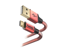 Hama USB-microUSB 1,5M REFLECTED czerwony - 1457236 - zdjęcie 2